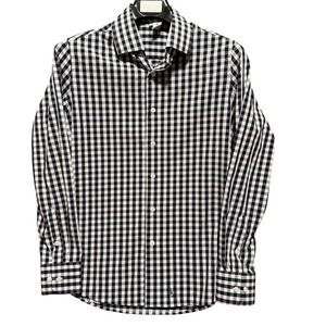 State And Liberty Shirt Mens Small Athletic Fit Gingham Performance Stretch